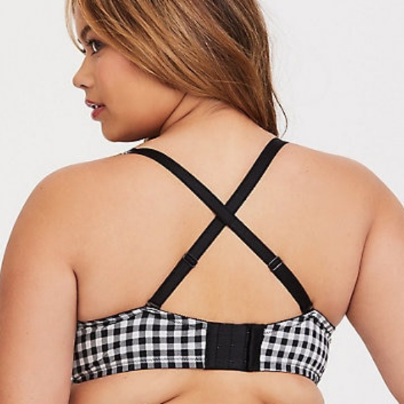 🎉HP 38 G BLK& WHT GINGHAM MICFIB PUSH-UP PLUNGE - Picture 5 of 6
